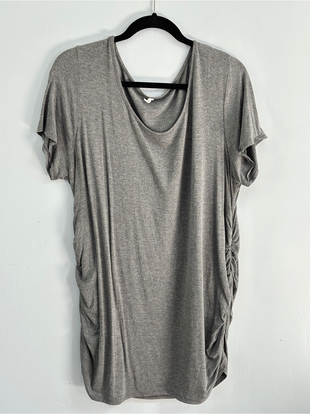 PinkBlush Maternity 3X Gray Ruched Side Tunic Top Plus-Size